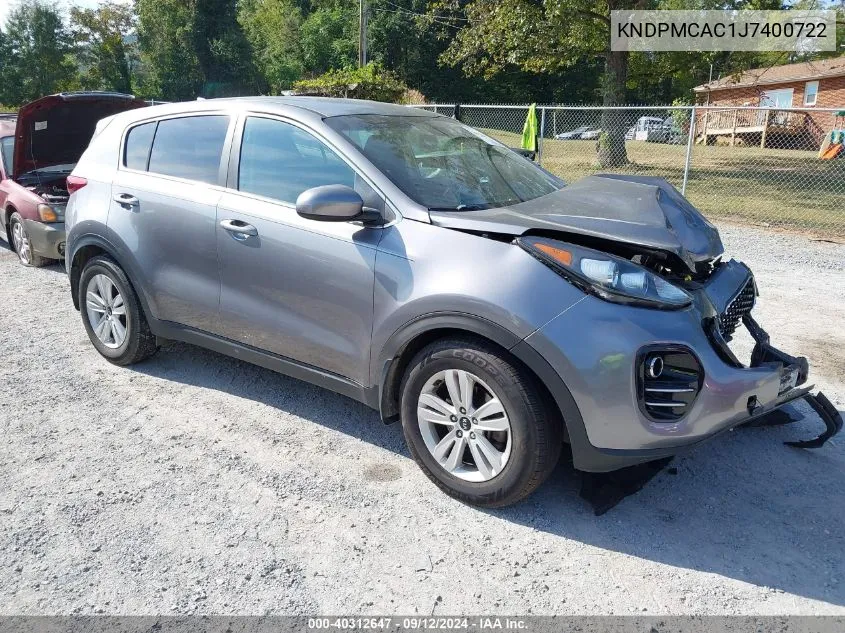 KNDPMCAC1J7400722 2018 Kia Sportage Lx