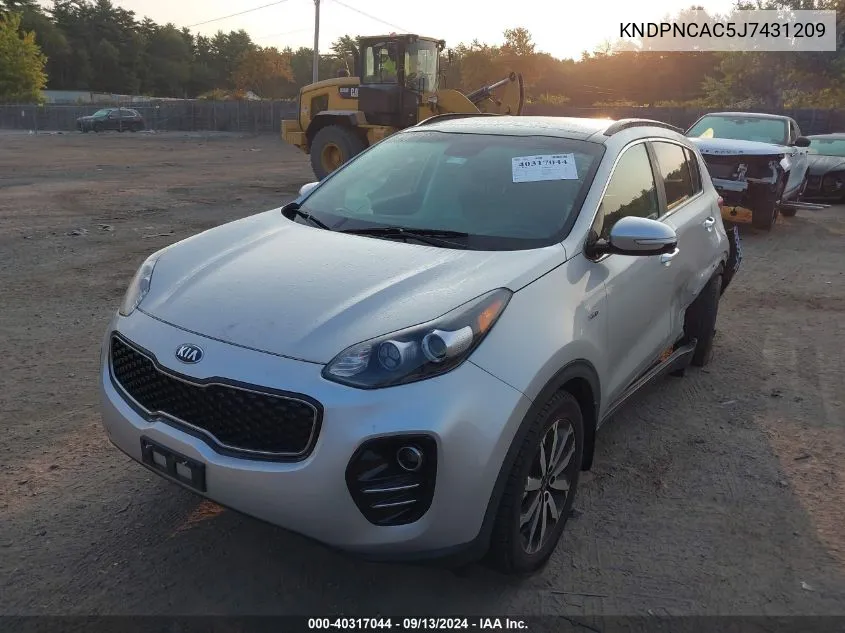 KNDPNCAC5J7431209 2018 Kia Sportage Ex