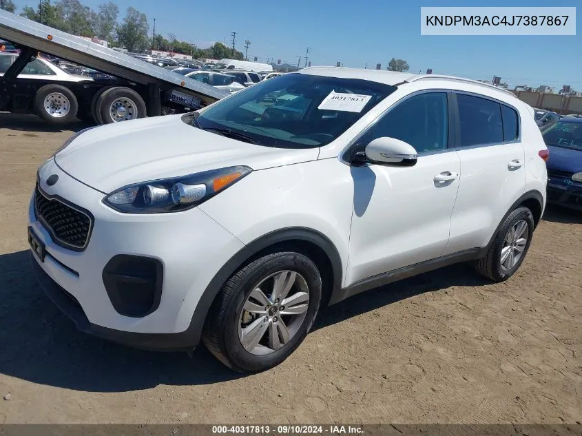 2018 Kia Sportage Lx VIN: KNDPM3AC4J7387867 Lot: 40317813