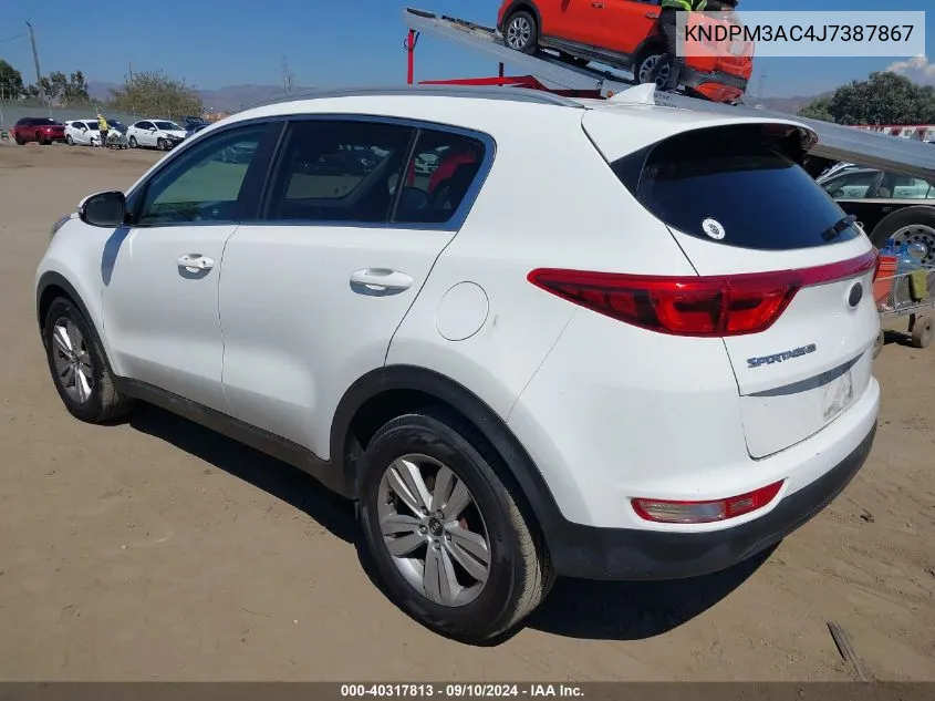 2018 Kia Sportage Lx VIN: KNDPM3AC4J7387867 Lot: 40317813