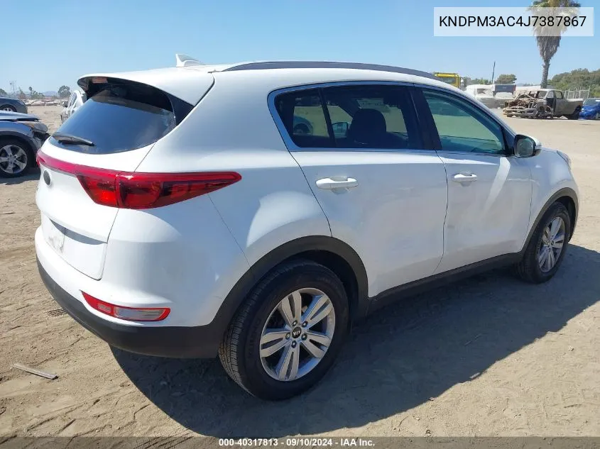 2018 Kia Sportage Lx VIN: KNDPM3AC4J7387867 Lot: 40317813