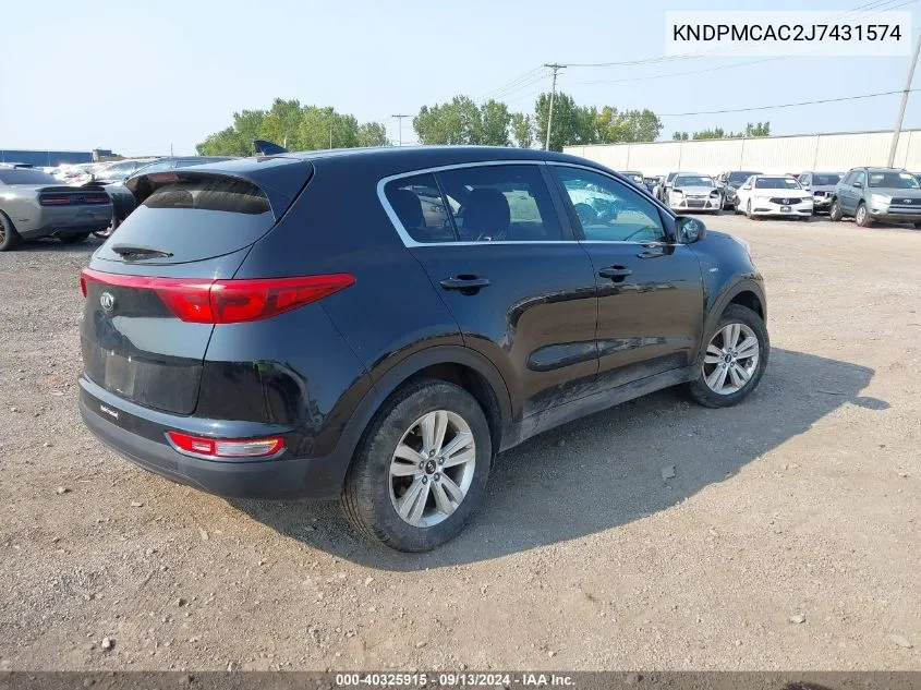 2018 Kia Sportage Lx VIN: KNDPMCAC2J7431574 Lot: 40325915