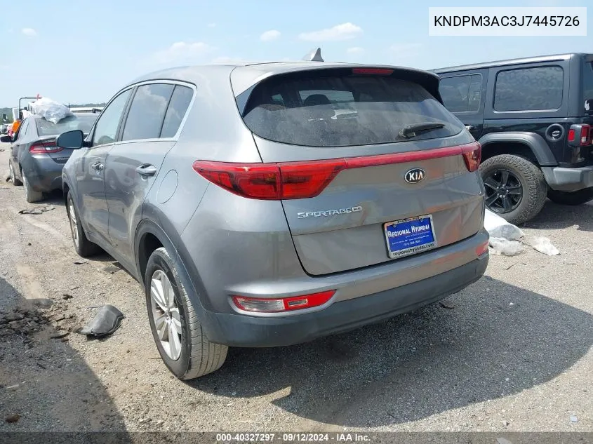 2018 Kia Sportage Lx VIN: KNDPM3AC3J7445726 Lot: 40327297