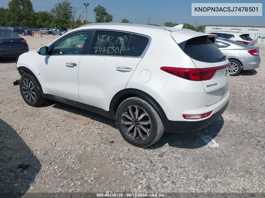 KNDPN3AC5J7478501 2018 Kia Sportage Ex