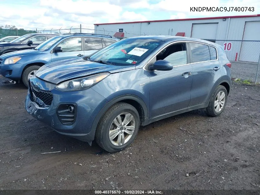 2018 Kia Sportage Lx VIN: KNDPMCAC9J7400743 Lot: 40375570