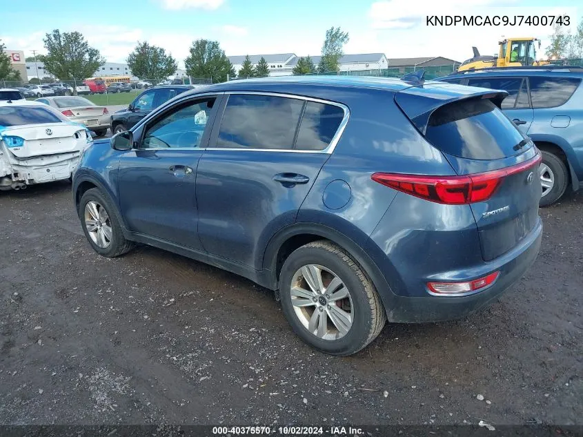 KNDPMCAC9J7400743 2018 Kia Sportage Lx