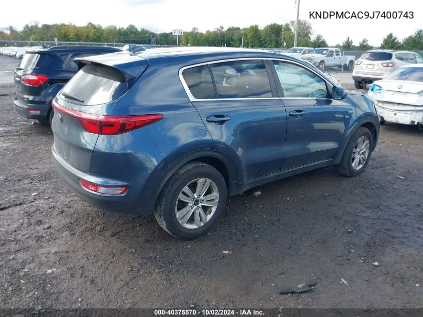 2018 Kia Sportage Lx VIN: KNDPMCAC9J7400743 Lot: 40375570