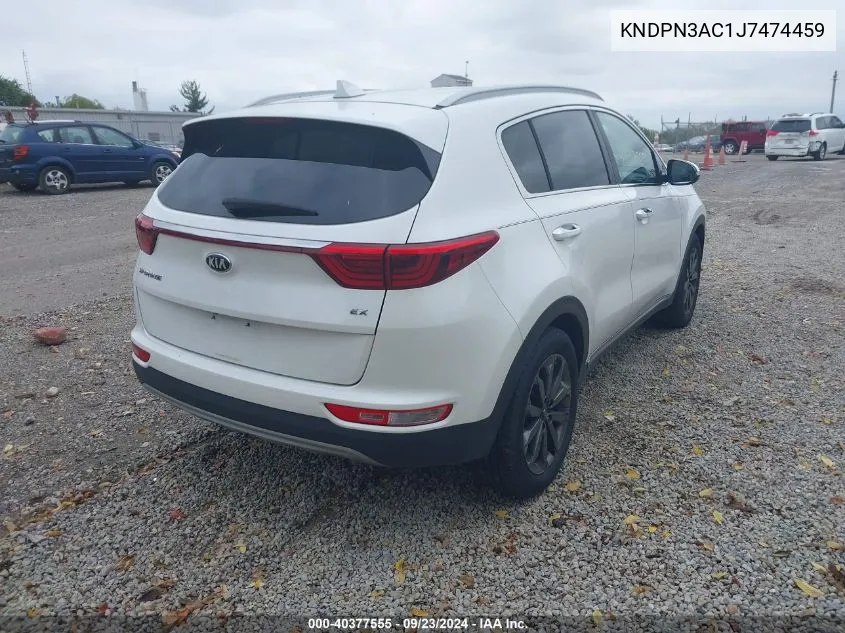 2018 Kia Sportage Ex VIN: KNDPN3AC1J7474459 Lot: 40377555