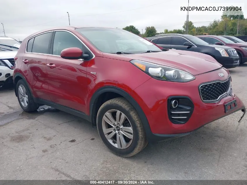 2018 Kia Sportage Lx VIN: KNDPMCAC0J7399904 Lot: 40412417