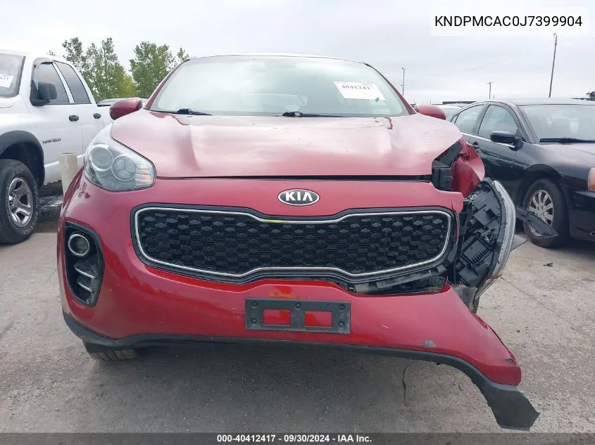 2018 Kia Sportage Lx VIN: KNDPMCAC0J7399904 Lot: 40412417