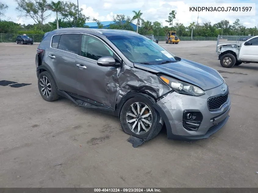 KNDPN3AC0J7401597 2018 Kia Sportage Ex