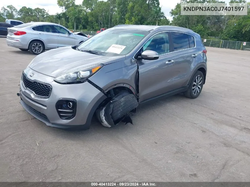 2018 Kia Sportage Ex VIN: KNDPN3AC0J7401597 Lot: 40413224