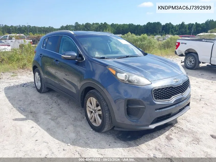 2018 Kia Sportage Lx VIN: KNDPM3AC6J7392939 Lot: 40418502