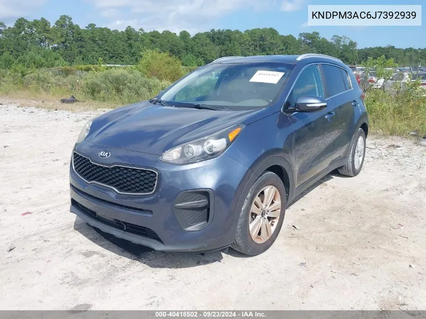 2018 Kia Sportage Lx VIN: KNDPM3AC6J7392939 Lot: 40418502