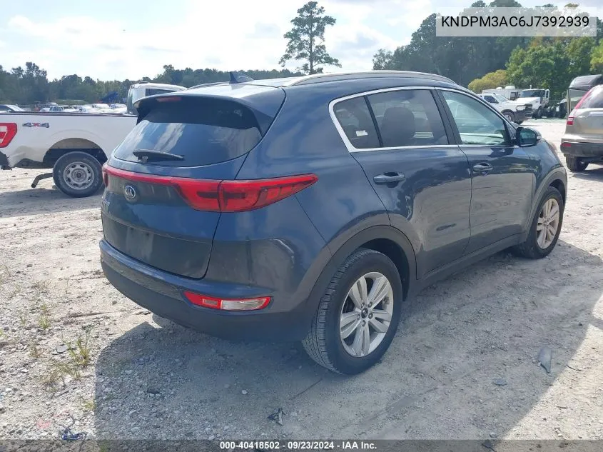 2018 Kia Sportage Lx VIN: KNDPM3AC6J7392939 Lot: 40418502