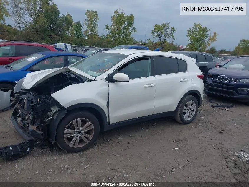 2018 Kia Sportage Lx VIN: KNDPM3AC5J7417796 Lot: 40444124