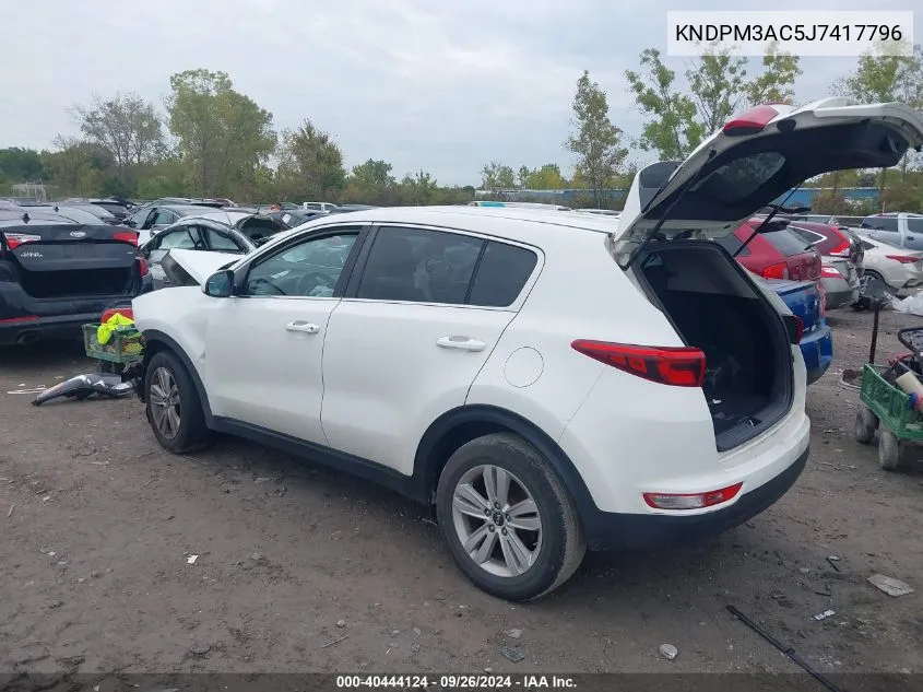 2018 Kia Sportage Lx VIN: KNDPM3AC5J7417796 Lot: 40444124