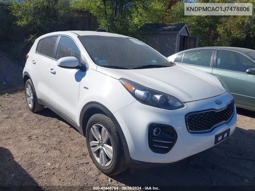 KNDPMCAC1J7478806 2018 Kia Sportage Lx