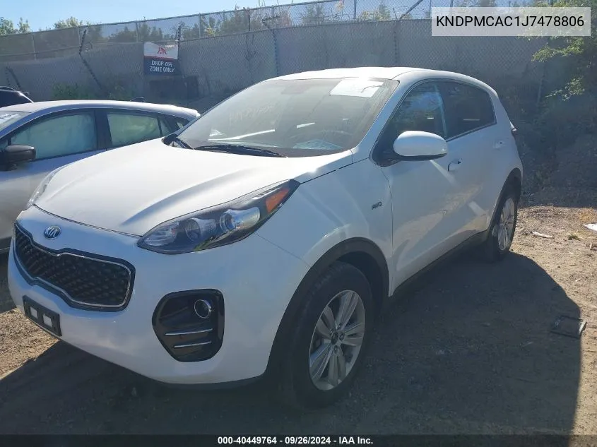 KNDPMCAC1J7478806 2018 Kia Sportage Lx