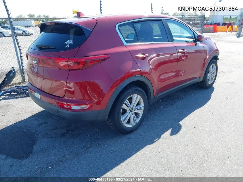 2018 Kia Sportage Lx VIN: KNDPMCAC5J7301384 Lot: 40453196