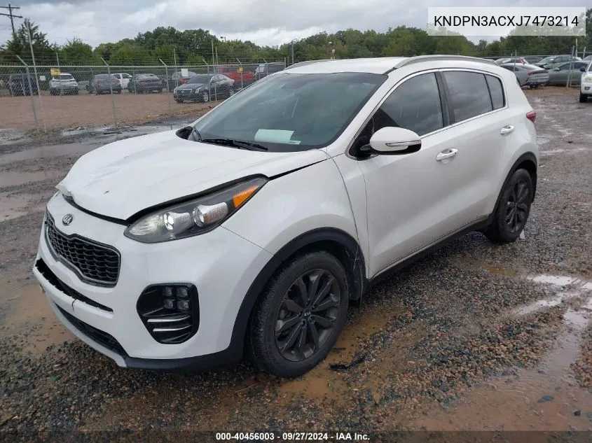 2018 Kia Sportage Ex VIN: KNDPN3ACXJ7473214 Lot: 40456003