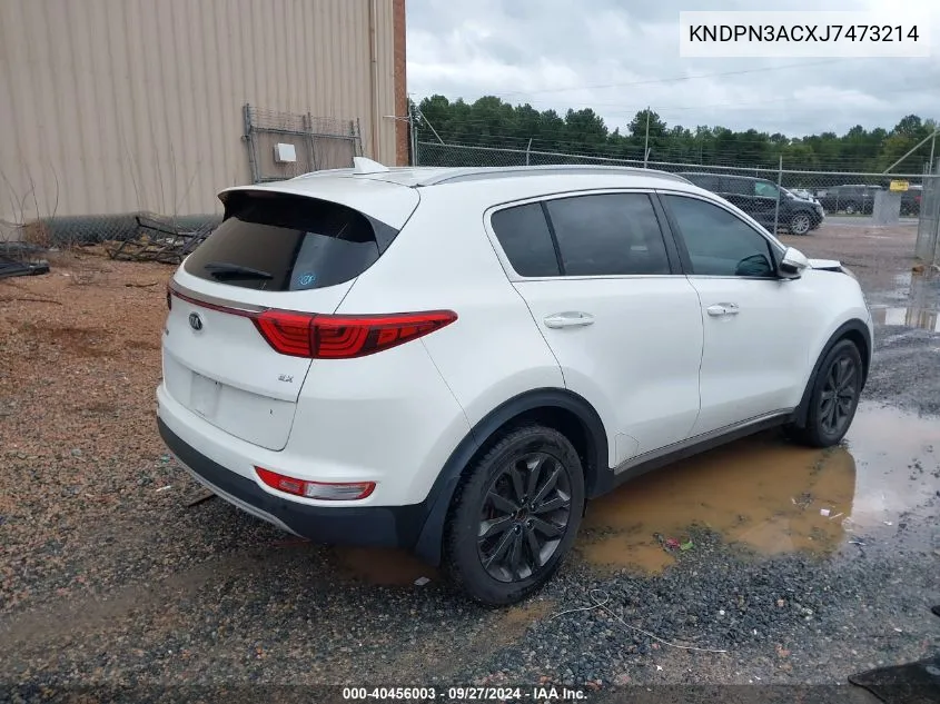 2018 Kia Sportage Ex VIN: KNDPN3ACXJ7473214 Lot: 40456003