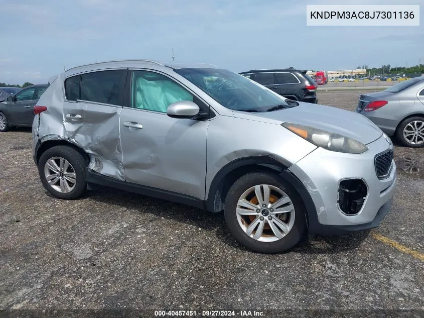 2018 Kia Sportage Lx VIN: KNDPM3AC8J7301136 Lot: 40457451