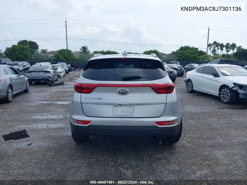 2018 Kia Sportage Lx VIN: KNDPM3AC8J7301136 Lot: 40457451