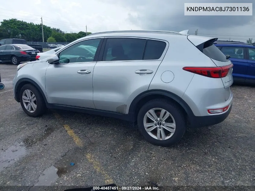 2018 Kia Sportage Lx VIN: KNDPM3AC8J7301136 Lot: 40457451