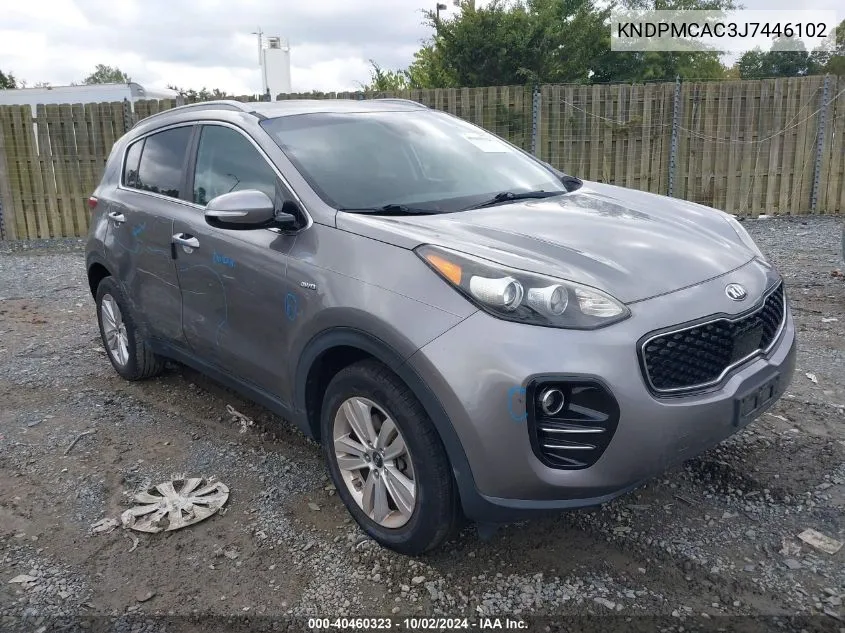 2018 Kia Sportage Lx VIN: KNDPMCAC3J7446102 Lot: 40460323