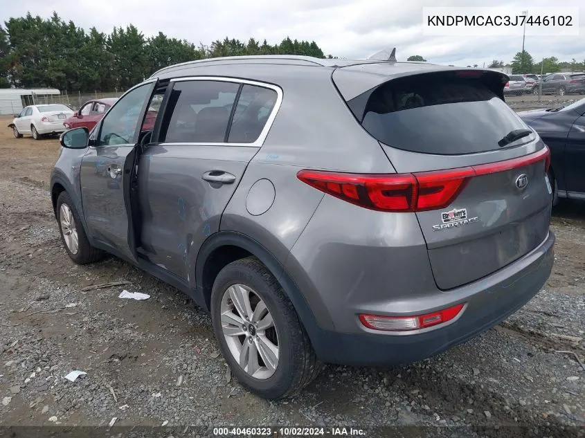 2018 Kia Sportage Lx VIN: KNDPMCAC3J7446102 Lot: 40460323