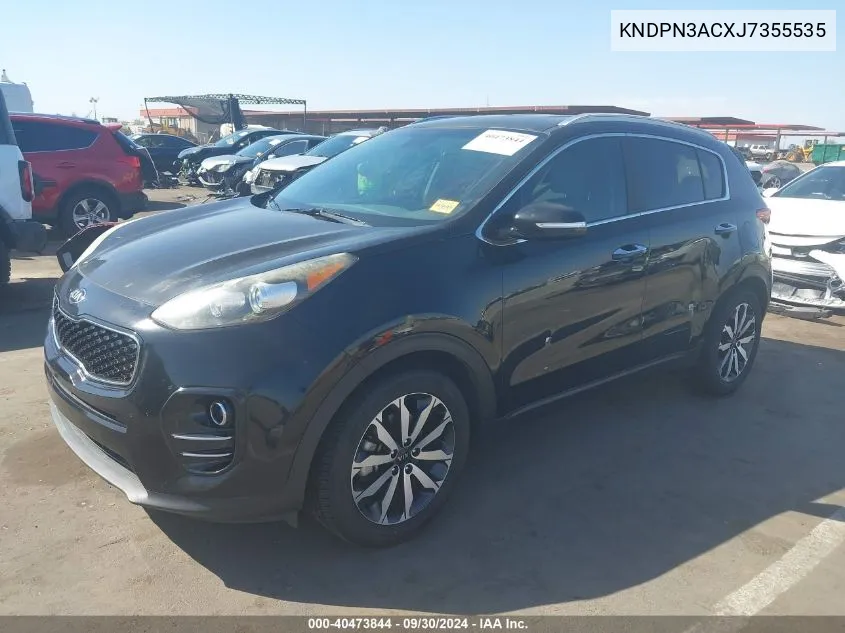 2018 Kia Sportage Ex VIN: KNDPN3ACXJ7355535 Lot: 40473844