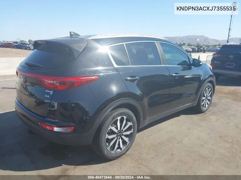 2018 Kia Sportage Ex VIN: KNDPN3ACXJ7355535 Lot: 40473844