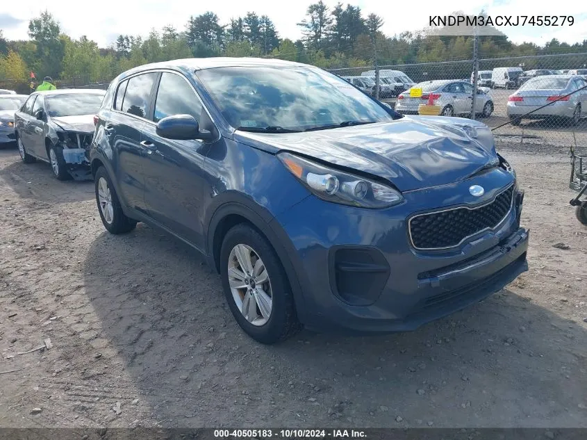 2018 Kia Sportage Lx VIN: KNDPM3ACXJ7455279 Lot: 40505183