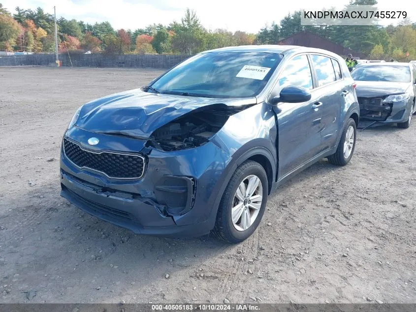 2018 Kia Sportage Lx VIN: KNDPM3ACXJ7455279 Lot: 40505183