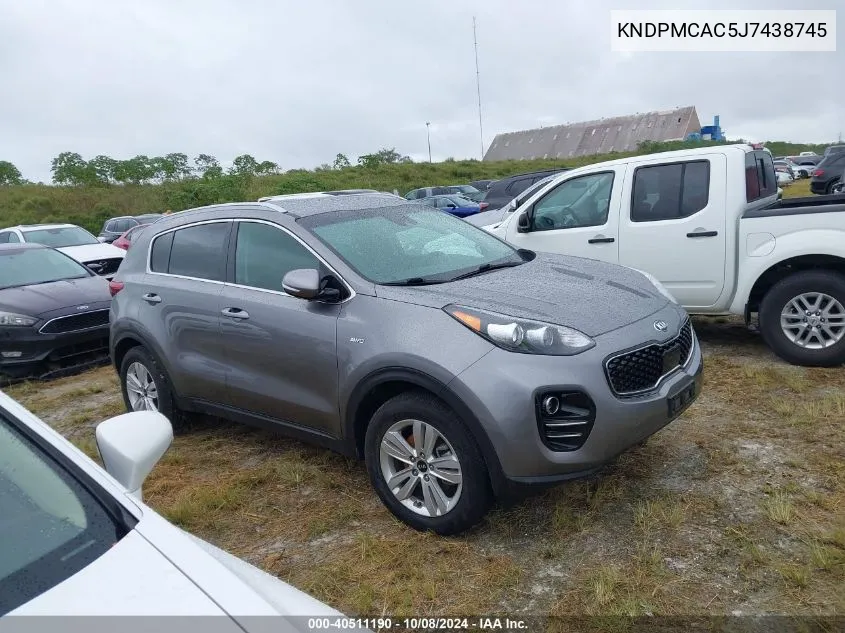 2018 Kia Sportage Lx VIN: KNDPMCAC5J7438745 Lot: 40511190