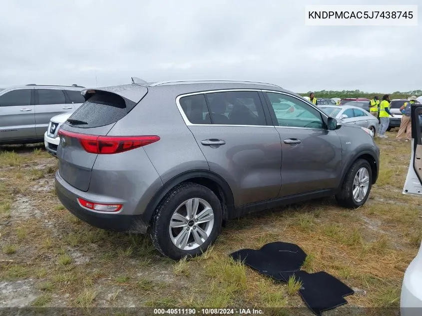 2018 Kia Sportage Lx VIN: KNDPMCAC5J7438745 Lot: 40511190