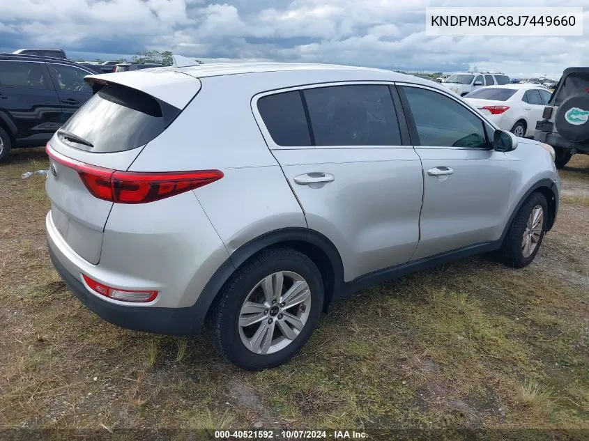 2018 Kia Sportage Lx VIN: KNDPM3AC8J7449660 Lot: 40521592