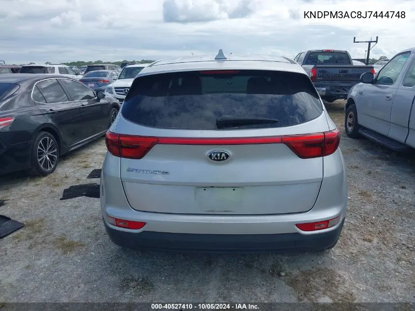 2018 Kia Sportage Lx VIN: KNDPM3AC8J7444748 Lot: 40527410