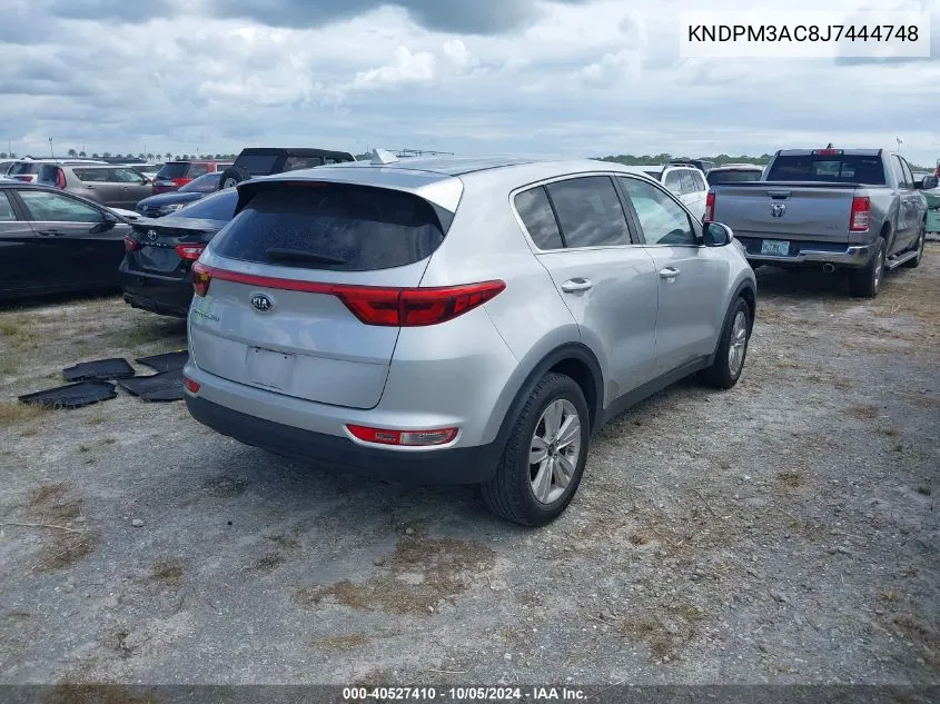 2018 Kia Sportage Lx VIN: KNDPM3AC8J7444748 Lot: 40527410