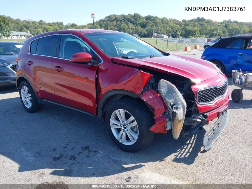 2018 Kia Sportage Lx VIN: KNDPM3AC1J7383761 Lot: 40536000