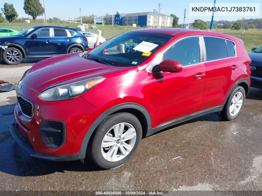 2018 Kia Sportage Lx VIN: KNDPM3AC1J7383761 Lot: 40536000