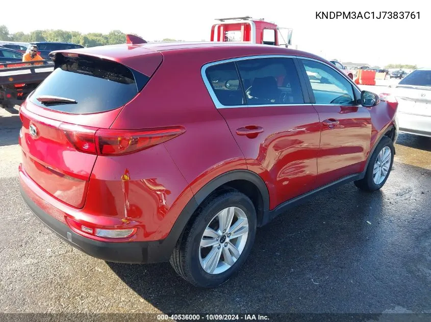 2018 Kia Sportage Lx VIN: KNDPM3AC1J7383761 Lot: 40536000