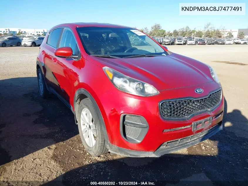 2018 Kia Sportage Lx VIN: KNDPM3AC8J7477491 Lot: 40550202