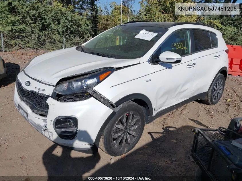 2018 Kia Sportage Ex VIN: KNDPNCAC5J7481205 Lot: 40573620