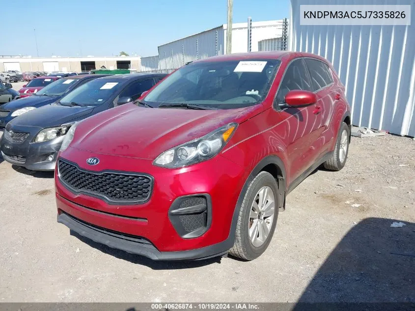 2018 Kia Sportage Lx VIN: KNDPM3AC5J7335826 Lot: 40626874