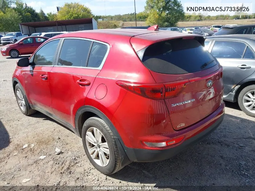 2018 Kia Sportage Lx VIN: KNDPM3AC5J7335826 Lot: 40626874