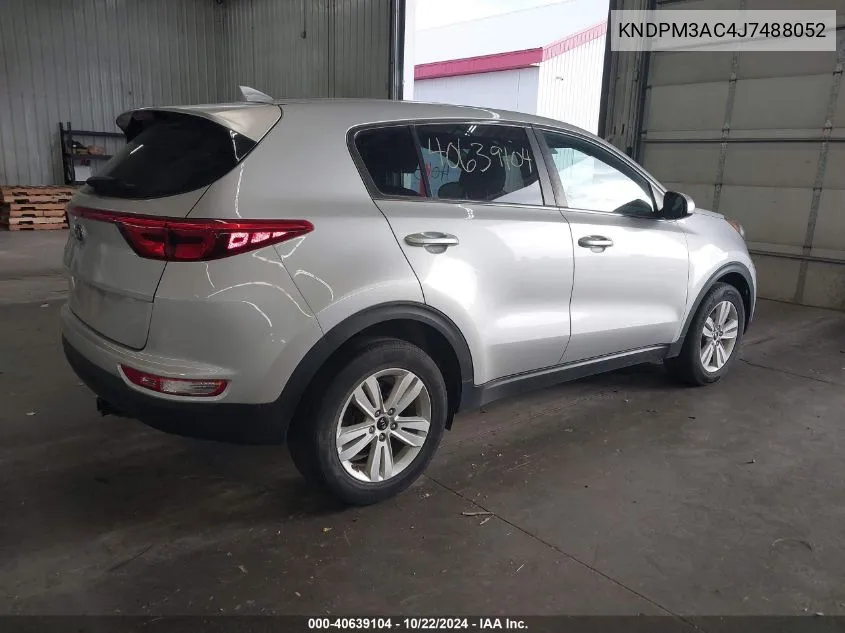 2018 Kia Sportage Lx VIN: KNDPM3AC4J7488052 Lot: 40639104