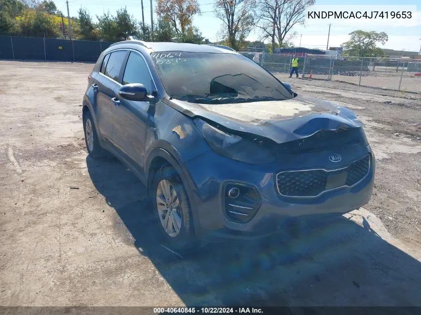 2018 Kia Sportage Lx VIN: KNDPMCAC4J7419653 Lot: 40640845