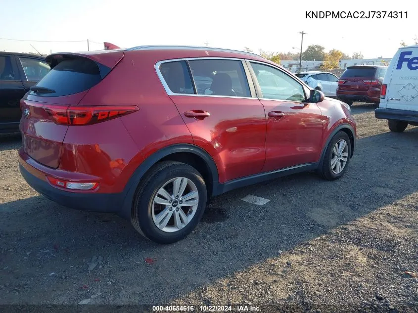 2018 Kia Sportage Lx VIN: KNDPMCAC2J7374311 Lot: 40654616